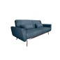 Invicta BELLEZZA sofa rozkładana 208 cm niebieska Struktur / 40025