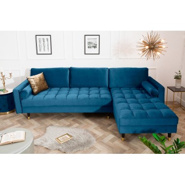 Narożnik Sofa narożna COZY VELVET II 260 cm granatowy aksamit / 39847