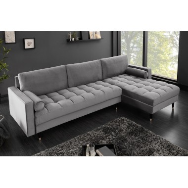 Narożnik / Sofa narożna COZY VELVET II 260 cm szary aksamit / 40273