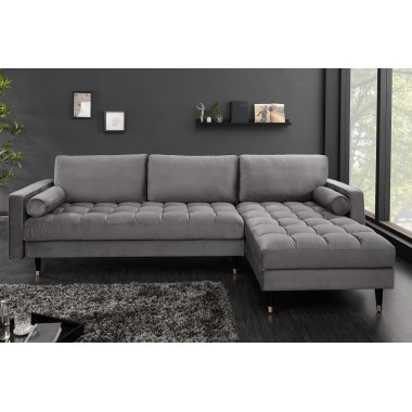 Narożnik / Sofa narożna COZY VELVET II 260 cm szary aksamit / 40273