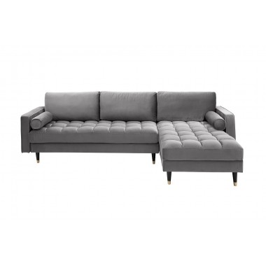 Narożnik / Sofa narożna COZY VELVET II 260 cm szary aksamit / 40273