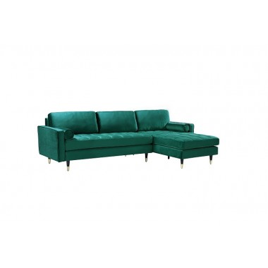 Narożnik / Sofa narożna COZY VELVET II 260 cm szmaragdowo zielony aksamit / 40274