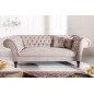 INVICTA Sofa Chesterfield PARIS greige aksamit 225cm / 40146