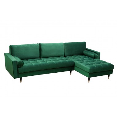 Narożnik / Sofa narożna COZY VELVET II 260 cm szmaragdowo zielony aksamit / 40274