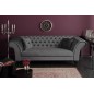 Invicta Sofa Chesterfield PARIS II aksamit srebrnoszary 225cm / 40148