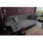 Invicta CHESTERFIELD PARIS Sofa srebrnoszary aksamit 225 x 80 x 95cm / 40148