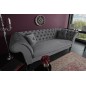 Invicta Sofa Chesterfield PARIS II aksamit srebrnoszary 225cm / 40148