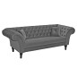 Invicta CHESTERFIELD PARIS Sofa srebrnoszary aksamit 225 x 80 x 95cm / 40148