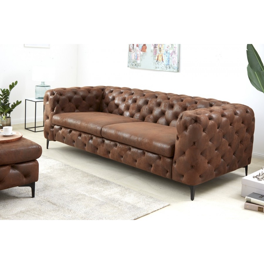 Invicta Sofa nowoczesna Modern Barock 240 cm antyczny brąz  / 40464