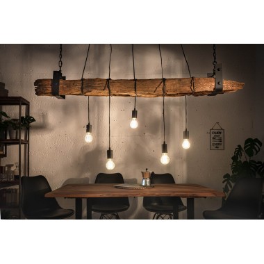 Lampa wisząca Barracuda drewniana belka 152 cm recykling / 40080