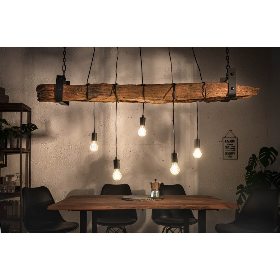 Invicta Lampa wisząca Barracuda drewniana belka recykling 152cm / 40080