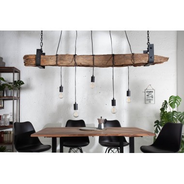 Lampa wisząca Barracuda drewniana belka 152 cm recykling / 40080