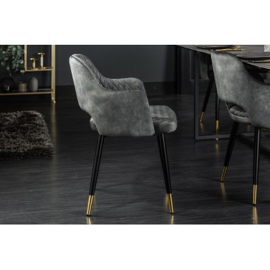 Krzesło Paris Velvet szaro-zielone / 40574