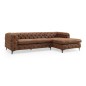 Invicta MODERN BAROCK Narożnik antyczny brąz mikrofibra prawostronny 275 x 72 x 160cm / 6540667