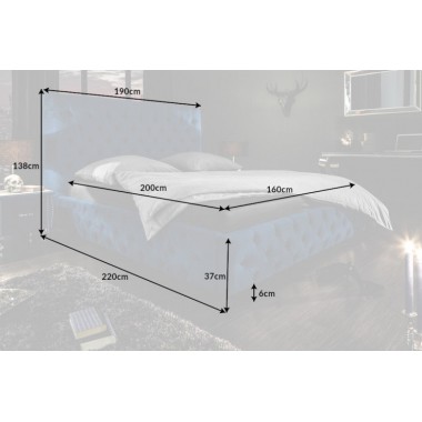 Łóżko PARIS 160cm ciiemnoniebieski aksamit / 40557