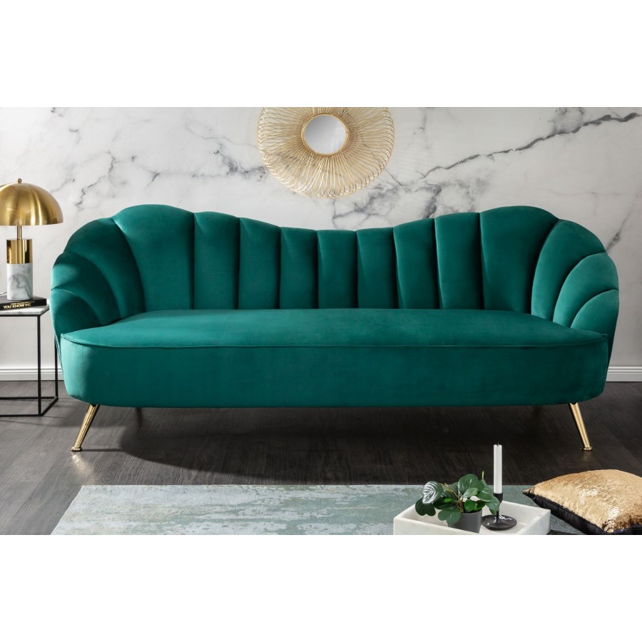 Invicta Sofa ARIELLE 220 cm turkusowy aksamit / 40752