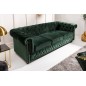 Invicta CHESTERFIELD Sofa 3 osobowa zielony aksamit 205 x 73 x 87cm / 40483