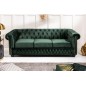 Invicta CHESTERFIELD Sofa 3 osobowa zielony aksamit 205 x 73 x 87cm / 40483