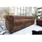 Invicta CHESTERFIELD Sofa 3 osobowa antyczny brąz mikrofibra 205 x 75 x 85cm / 17382