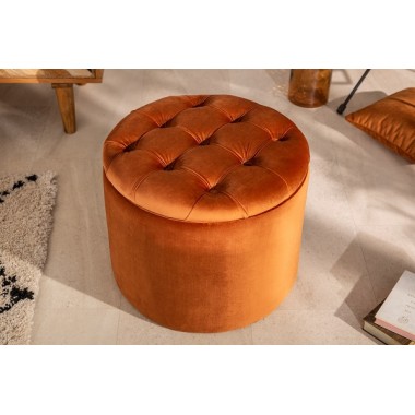 Pufa Modern Barock Storage 50cm aksamit rdzawy brąz  40739