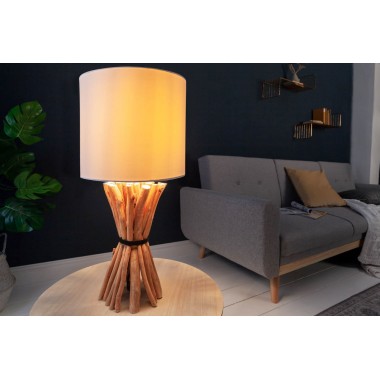 Lampa stołowa Euphoria 56cm drewno longan / 40506