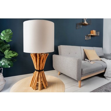 Lampa stołowa Euphoria 56cm drewno longan / 40506