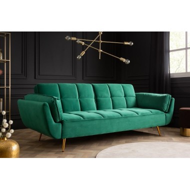 Sofa rozkładana Boutique szmaragdowo-zielony aksamit / 40566