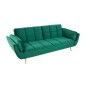 Invicta Sofa rozkładana Boutique szmaragdowo-zielony aksamit / 40566