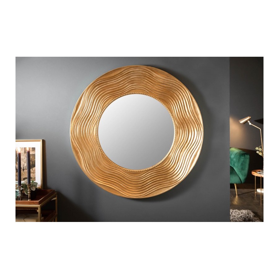 Lustro ścienne Circle okrągłe złote 100cm / 40697