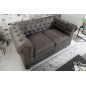 Invicta CHESTERFIELD Sofa 2 osobowa mikrofibra vintage szara 145 x 70 x 86cm / 40518