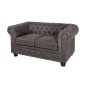 Invicta CHESTERFIELD Sofa 2 osobowa mikrofibra vintage szara 145 x 70 x 86cm / 40518