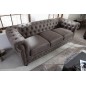 Invicta Sofa Modern barock Chesterfield 3 osobowa antyczna szarość / 40517