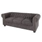 Invicta Sofa Modern barock Chesterfield 3 osobowa antyczna szarość / 40517