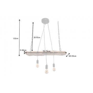 Lampa wisząca Barracuda drewniana belka 70 cm recykling / 40079