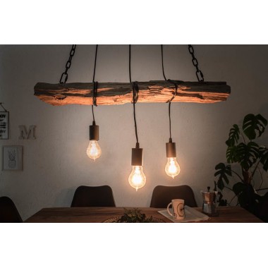 Lampa wisząca Barracuda drewniana belka 70 cm recykling / 40079