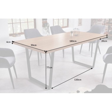 Industrialny stół Loft 180 cm dąb / 40871