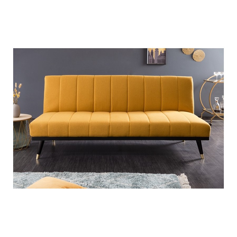 Invicta Sofa PETIT BEAUTE rozkładana musztardowa 180cm / 40835