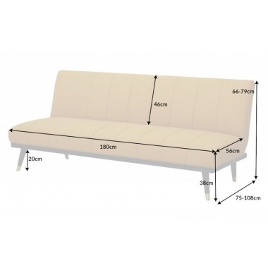 Sofa rozkładana Petit Beaute 180cm biszkoptowa / 40835