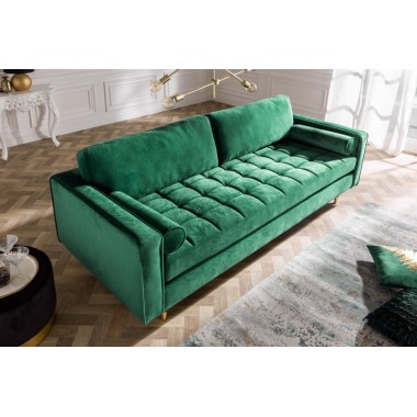 Elegancka Sofa COZY VELVET 225 szmaragdowo zielony aksamit / 39845