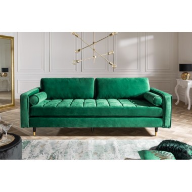 Elegancka Sofa COZY VELVET 225 szmaragdowo zielony aksamit / 39845