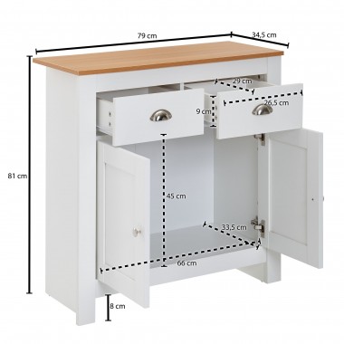 WOHNLING Komoda w stylu modern biała 79cm / WL6.387