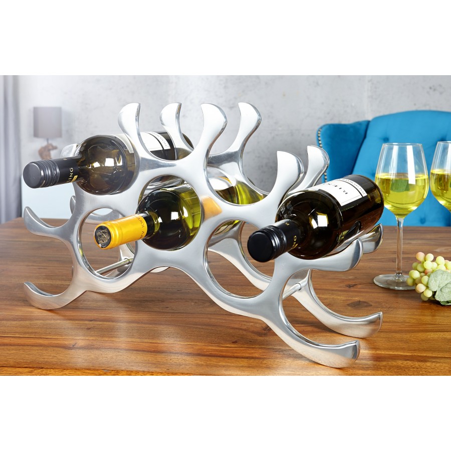 Invicta Stojak na wino 10 butelek srebrny 28cm / 8525
