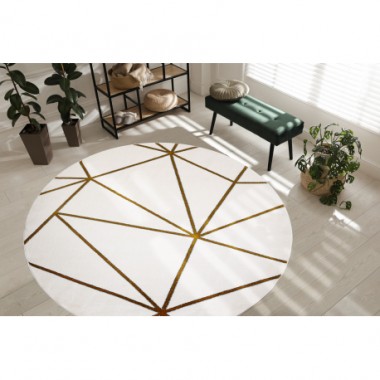 Dywan Geometric kremowo złoty Ø 160cm