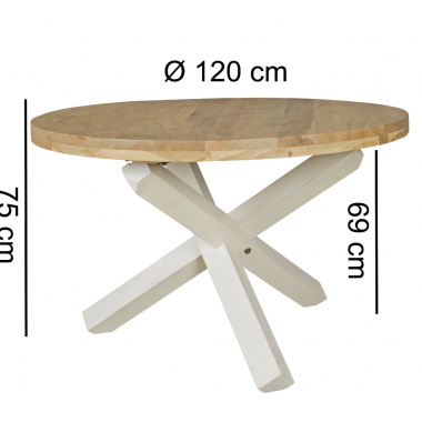 Stół do jadalni Wohnling lite drewno akacji Ø 120cm / WL5.056