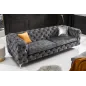Invicta Chesterfield Sofa 3-osobowa MODERN BAROCK ciemnoszary aksamit 240cm / 41134