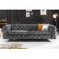 Chesterfield Sofa 3-osobowa MODERN BAROCK 235cm ciemnoszary aksamit / 41134