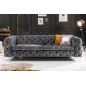 Invicta Chesterfield Sofa 3-osobowa MODERN BAROCK ciemnoszary aksamit 240cm / 41134