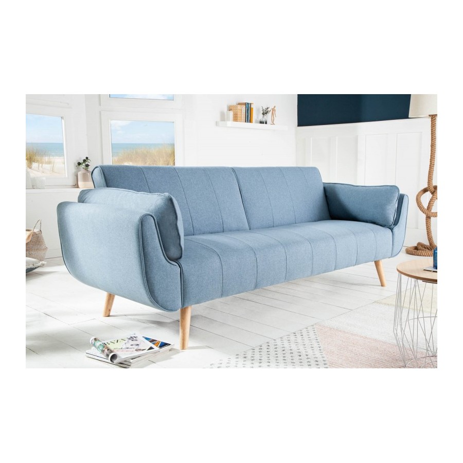 Invicta Sofa Divani II rozkładana jasnoniebieska struktura 215cm / 40088