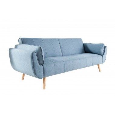 Sofa DIVANI 215cm rozkładana jasno niebieska aksamit / 39029