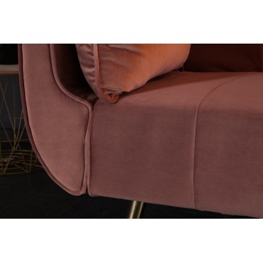 Sofa Divani II rozkładana różowy aksamit 215cm / 40091